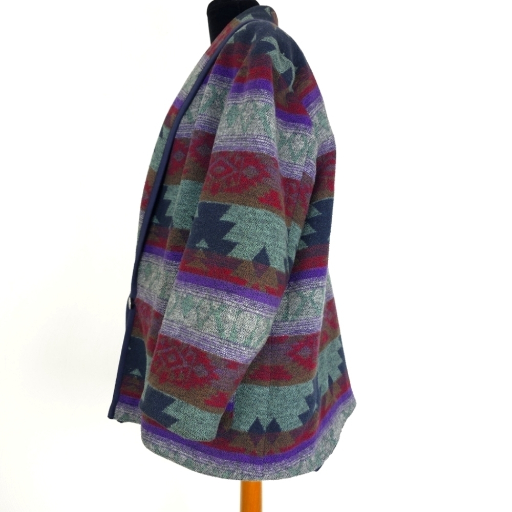 Julia Klein Vintage southwestern cotton Blend Coat 2X - Picture 2 of 9